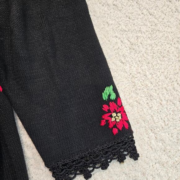 Vtg Arriviste Woman Embroidered Button-up Christmas Cardigan Sweater Size 14/16 - Picture 9 of 12